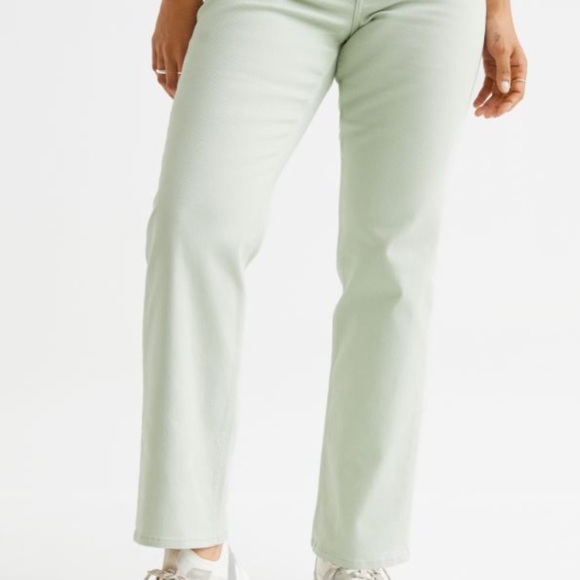 H&M Blue Twill High Waist Wide Leg Pants Size 14 - Picture 2 of 9